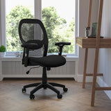 Commercial Grade Mid-Back Super Mesh Executive Swivel Office Chair with Adjustable Lumbar & Arms