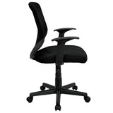 English Elm Commercial Grade Mid-Back Mesh Tapered Back Swivel Task Office Chair with T-Arms