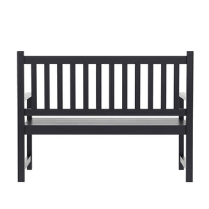 English Elm Commercial Grade Commercial Grade Indoor/Outdoor Patio Acacia Wood Bench, 2-Person Slatted Seat Loveseat for Park, Garden, Yard, Porch,