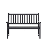 English Elm Commercial Grade Commercial Grade Indoor/Outdoor Patio Acacia Wood Bench, 2-Person Slatted Seat Loveseat for Park, Garden, Yard, Porch,