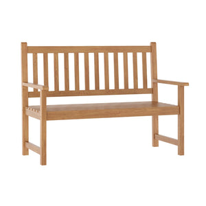 English Elm Commercial Grade Commercial Grade Indoor/Outdoor Patio Acacia Wood Bench, 2-Person Slatted Seat Loveseat for Park, Garden, Yard, Porch,