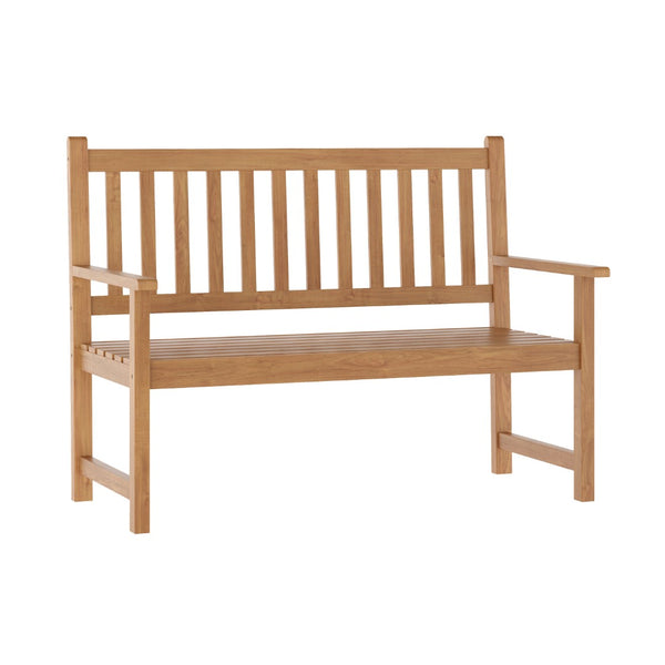 English Elm Commercial Grade Commercial Grade Indoor/Outdoor Patio Acacia Wood Bench, 2-Person Slatted Seat Loveseat for Park, Garden, Yard, Porch,