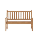 English Elm Commercial Grade Commercial Grade Indoor/Outdoor Patio Acacia Wood Bench, 2-Person Slatted Seat Loveseat for Park, Garden, Yard, Porch,