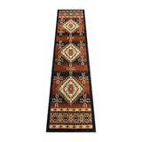 English Elm Southwestern Style 2' x 7' Brown Olefin Area Rug with Jute Backing for Entryway, Bedroom, Living Room