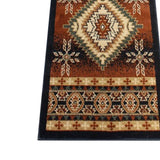 English Elm Southwestern Style 2' x 7' Brown Olefin Area Rug with Jute Backing for Entryway, Bedroom, Living Room