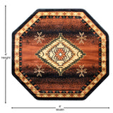 English Elm Southwestern Style Round 4' x 4' Olefin Area Rug with Jute Backing for Entryway, Bedroom, Living Room