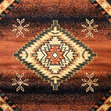 English Elm Southwestern Style Round 4' x 4' Olefin Area Rug with Jute Backing for Entryway, Bedroom, Living Room