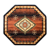 English Elm Southwestern Style Round 4' x 4' Olefin Area Rug with Jute Backing for Entryway, Bedroom, Living Room