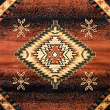 English Elm Southwestern Style Round 5' x 5' Brown Olefin Area Rug with Jute Backing for Entryway, Bedroom, Living Room