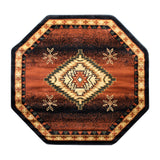 English Elm Southwestern Style Round 5' x 5' Brown Olefin Area Rug with Jute Backing for Entryway, Bedroom, Living Room