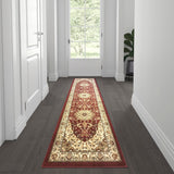 English Elm Persian Style 2' x 7' Area Rug - Olefin Rug with Jute Backing - Hallway, Entryway, Bedroom, Living Room