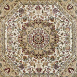 English Elm Persian Style 5x5 Octagon Area Rug-Olefin Rug with Jute Backing-Hallway, Entryway, Bedroom, Living Room