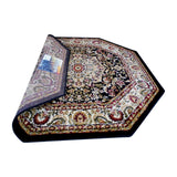 English Elm Persian Style 4x4 Octagon Area Rug-Olefin Rug with Jute Backing-Hallway, Entryway, Bedroom, Living Room