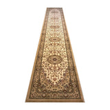 English Elm Persian Style 3' x 15' Area Rug - Olefin Rug with Jute Backing - Hallway, Entryway, Bedroom, Living Room