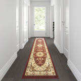 Persian Style 3' x 10' Area Rug - Olefin Rug with Jute Backing-Hallway, Entryway, Bedroom, Living Room