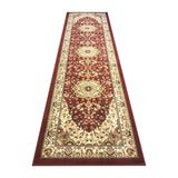 English Elm Persian Style 3' x 10' Area Rug - Olefin Rug with Jute Backing-Hallway, Entryway, Bedroom, Living Room