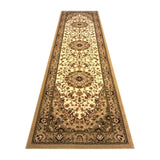 English Elm Persian Style 3' x 10' Area Rug - Olefin Rug with Jute Backing - Hallway, Entryway, Bedroom, Living Room