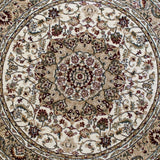 English Elm Persian Style 7x7 Round Area Rug-Olefin Rug with Jute Backing-Hallway, Entryway, Bedroom, Living Room