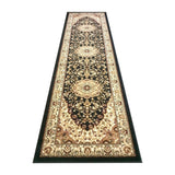 English Elm Persian Style 3' x 10' Area Rug - Olefin Rug with Jute Backing - Hallway, Entryway, Bedroom, Living Room