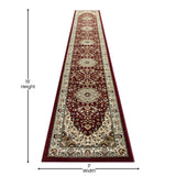 English Elm Persian Style 3' x 15' Area Rug - Olefin Rug - Jute Backing - Hallway, Entryway, Bedroom, Living Room