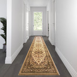 Persian Style 3' x 20' Area Rug - Olefin Rug with Jute Backing - Hallway, Entryway, Bedroom, Living Room