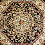 English Elm Persian Style 5x5 Octagon Area Rug-Olefin Rug with Jute Backing-Hallway, Entryway, Bedroom, Living Room