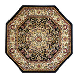 English Elm Persian Style 7x7 Octagon Area Rug-Olefin Rug with Jute Backing-Hallway, Entryway, Bedroom, Living Room