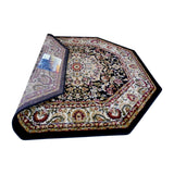 English Elm Persian Style 7x7 Octagon Area Rug-Olefin Rug with Jute Backing-Hallway, Entryway, Bedroom, Living Room