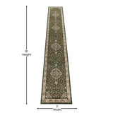 English Elm Persian Style 3' x 15' Area Rug - Olefin Rug with Jute Backing - Entryway, Bedroom, Living Room