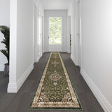 English Elm Persian Style 3' x 15' Area Rug - Olefin Rug with Jute Backing - Entryway, Bedroom, Living Room