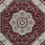 English Elm Persian Style 4' x 4' Octagon Area Rug - Olefin Rug with Jute Backing - Entryway, Bedroom, Living Room