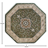 English Elm Persian Style 7' x 7' Round Area Rug - Olefin Rug with Jute Backing - Entryway, Bedroom, Living Room