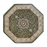 English Elm Persian Style 7' x 7' Round Area Rug - Olefin Rug with Jute Backing - Entryway, Bedroom, Living Room