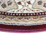 English Elm Persian Style 7' x 7' Round Area Rug - Olefin Rug with Jute Backing - Entryway, Bedroom, Living Room