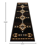 English Elm Southwestern 2' x 7' Area Rug - Olefin Accent Rug with Jute Backing - Living Room, Bedroom, Entryway