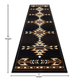 English Elm Southwestern 3' x 16' Area Rug - Olefin Accent Rug with Jute Backing - Living Room, Bedroom, Entryway