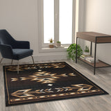 Southwestern 5' x 7' Area Rug - Olefin Accent Rug with Jute Backing - Living Room, Bedroom, Entryway