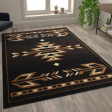 English Elm Southwestern 6' x 9' Area Rug - Olefin Accent Rug with Jute Backing - Living Room, Bedroom, Entryway