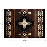 English Elm 5' x 7' Traditional Southwestern Style Area Rug - Olefin Fibers with Jute Backing