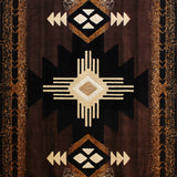 English Elm 5' x 7' Traditional Southwestern Style Area Rug - Olefin Fibers with Jute Backing