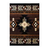 English Elm 5' x 7' Traditional Southwestern Style Area Rug - Olefin Fibers with Jute Backing