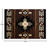 English Elm 8' x 10' Traditional Southwestern Style Area Rug - Olefin Fibers with Jute Backing