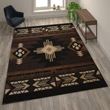 8' x 10' Traditional Southwestern Style Area Rug - Olefin Fibers with Jute Backing