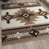 English Elm 5' x 7' Traditional Southwestern Style Area Rug - Olefin Fibers with Jute Backing