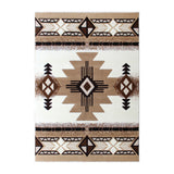 English Elm 5' x 7' Traditional Southwestern Style Area Rug - Olefin Fibers with Jute Backing