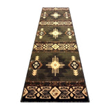 English Elm 2' x 7' Traditional Southwestern Style Area Rug - Olefin Fibers with Jute Backing