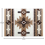 English Elm 8' x 10' Traditional Southwestern Style Area Rug - Olefin Fibers with Jute Backing