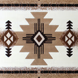 English Elm 8' x 10' Traditional Southwestern Style Area Rug - Olefin Fibers with Jute Backing