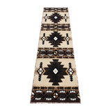 English Elm 2' x 7' Traditional Southwestern Style Area Rug - Olefin Fibers with Jute Backing