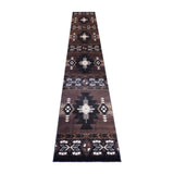 English Elm 3' x 16' Traditional Southwestern Style Area Rug - Olefin Fibers with Jute Backing